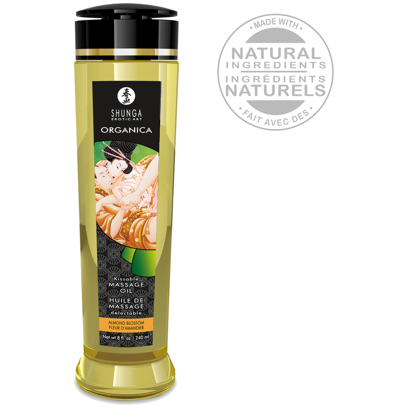 SHUNGA - ORGANICA ACEITE DE MASAJE COMESTIBLE FLOR DE ALMENDRO 240 ML