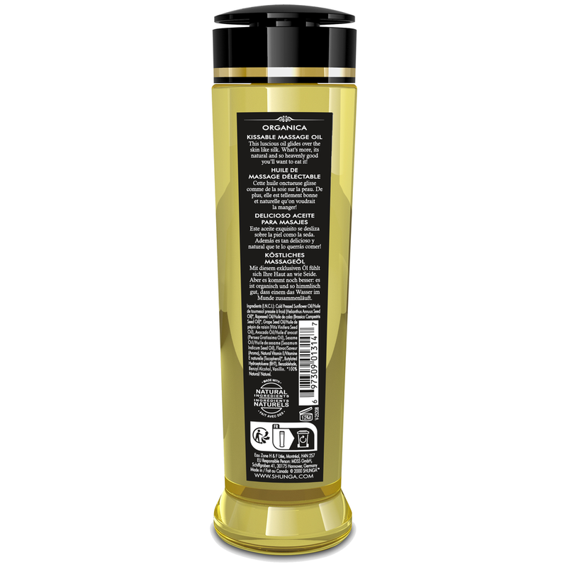 SHUNGA - ORGANICA ACEITE DE MASAJE COMESTIBLE FLOR DE ALMENDRO 240 ML