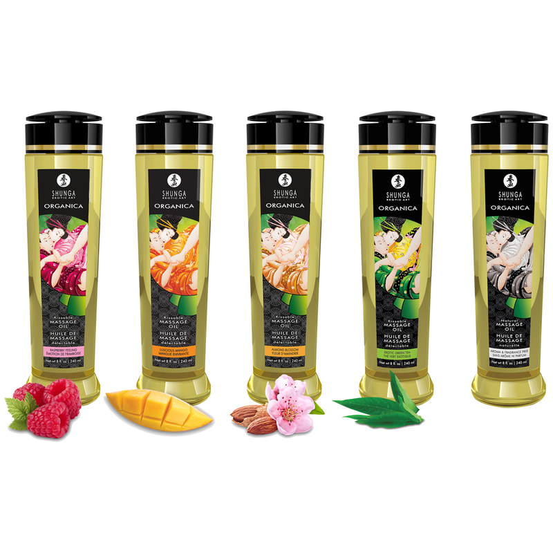 SHUNGA - ORGANICA ACEITE DE MASAJE COMESTIBLE FLOR DE ALMENDRO 240 ML