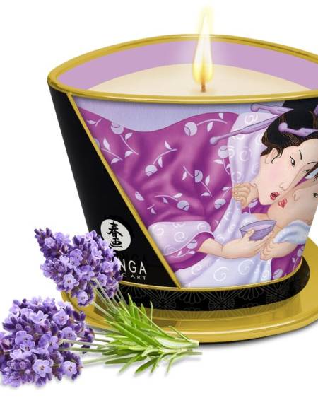 SHUNGA - MASSAGE CANDLE VELA DE MASAJE CON ACEITE CALIENTE FLOR DE CEREZO 170 ML