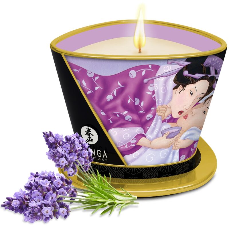 SHUNGA - MASSAGE CANDLE VELA DE MASAJE CON ACEITE CALIENTE FLOR DE CEREZO 170 ML
