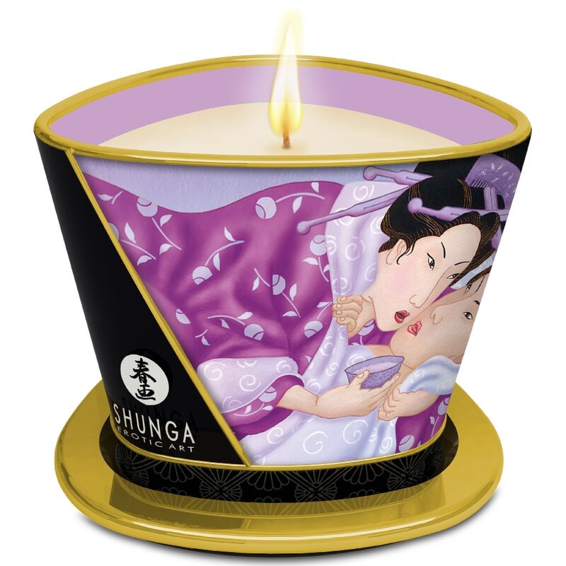 SHUNGA - MASSAGE CANDLE VELA DE MASAJE CON ACEITE CALIENTE FLOR DE CEREZO 170 ML
