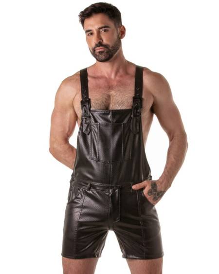 LOCKER GEAR - PUNCH HOLE LEATHERETTE PETO CORTO NEGRO S