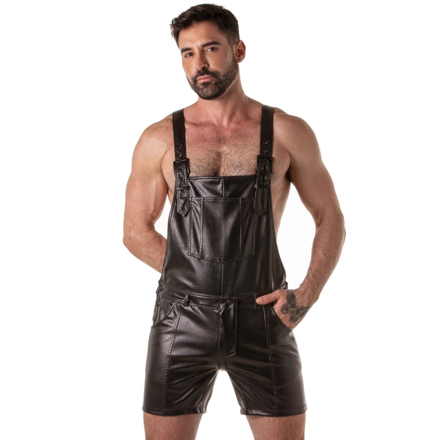 LOCKER GEAR - PUNCH HOLE LEATHERETTE PETO CORTO NEGRO S - Image 3